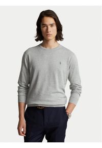 Polo Ralph Lauren Sweter 710684957003 Szary Slim Fit. Typ kołnierza: polo. Kolor: szary. Materiał: bawełna