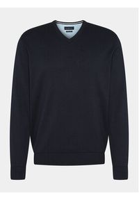 Bugatti Sweter 7300 95510 Granatowy Regular Fit. Kolor: niebieski. Materiał: bawełna #6