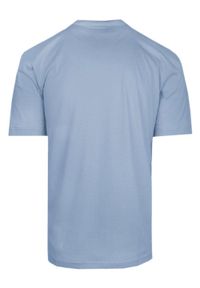 Męski T-Shirt na Stójce - Brave Soul - Niebieski. Okazja: na co dzień. Typ kołnierza: kołnierzyk stójkowy. Kolor: niebieski. Materiał: bawełna. Sezon: wiosna, lato. Styl: casual