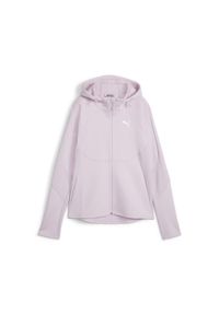 Puma - Damska rozpinana bluza EVOSTRIPE z kapturem PUMA Grape Mist Purple. Typ kołnierza: kaptur. Kolor: fioletowy. Materiał: polar. Sezon: zima