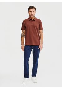 Pako Lorente - PAKO LORENTE – Męski t-shirt polo w kolorze brązowym. Okazja: na co dzień. Typ kołnierza: polo. Kolor: brązowy. Materiał: poliester, bawełna. Styl: casual #3