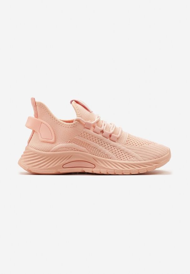 Born2be - Różowe Sznurowane Buty Sportowe na Grubszej Podeszwie Unamarie. Okazja: na spacer. Kolor: różowy. Materiał: jeans, dresówka. Szerokość cholewki: normalna. Sport: turystyka piesza