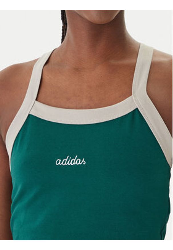 Adidas - adidas Top Seasonal Essentials Colorpop JZ0195 Zielony Slim Fit. Kolor: zielony. Materiał: bawełna