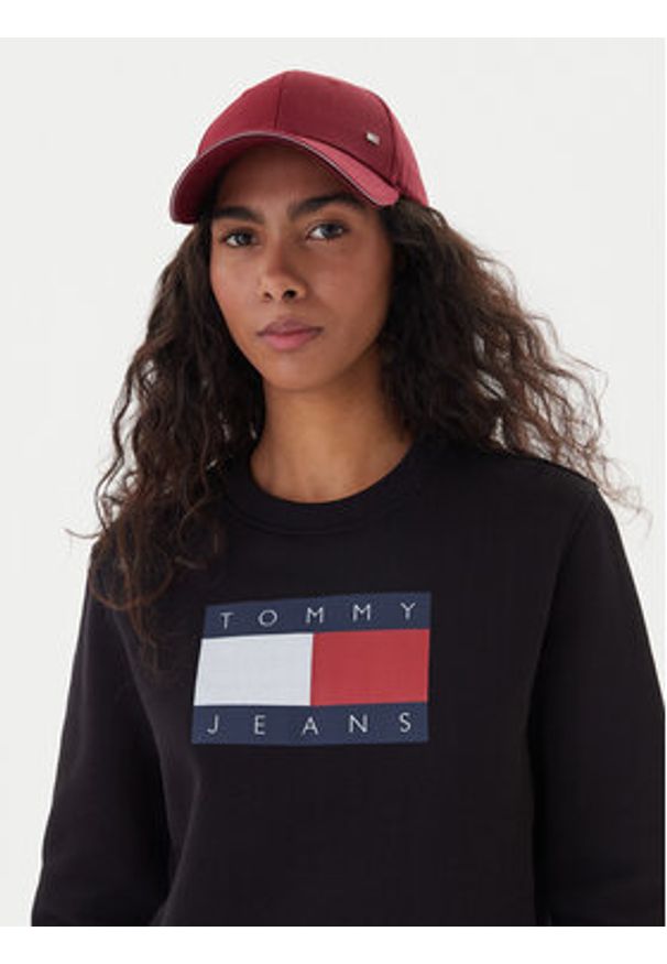 Tommy Jeans Bluza Flag DW0DW22564 Czarny Regular Fit. Kolor: czarny. Materiał: bawełna