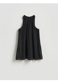 Reserved - Sukienka mini z lyocellem - czarny. Kolor: czarny. Materiał: tkanina. Długość: mini #1
