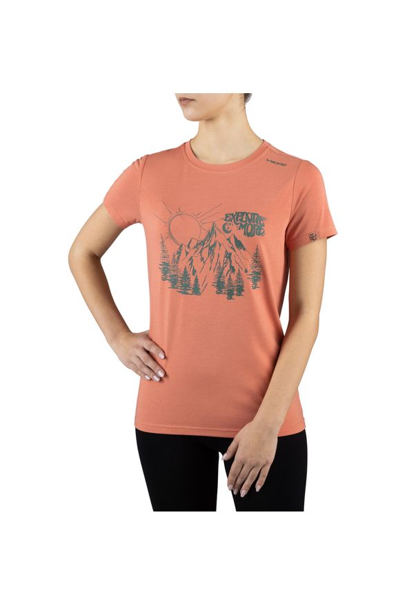T-shirt damski Viking Bamboo Hopi Lady. Kolor: różowy. Sport: turystyka piesza