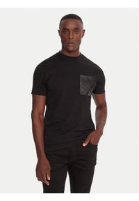 Karl Lagerfeld - KARL LAGERFELD T-Shirt 755047 554225 Czarny Regular Fit. Typ kołnierza: dekolt w karo. Kolor: czarny. Materiał: bawełna #1