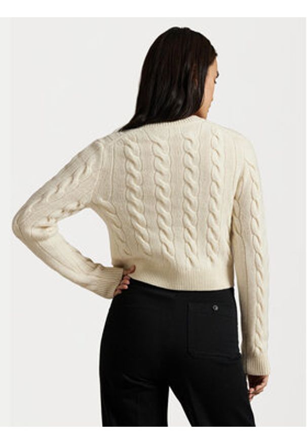 Polo Ralph Lauren Kardigan 211978312500 Écru Regular Fit. Typ kołnierza: polo. Materiał: wełna