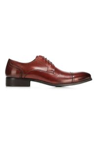 Wittchen - Męskie buty do garnituru z dziurkowaniem. Kolor: czerwony. Materiał: skóra. Wzór: ażurowy. Styl: elegancki #5
