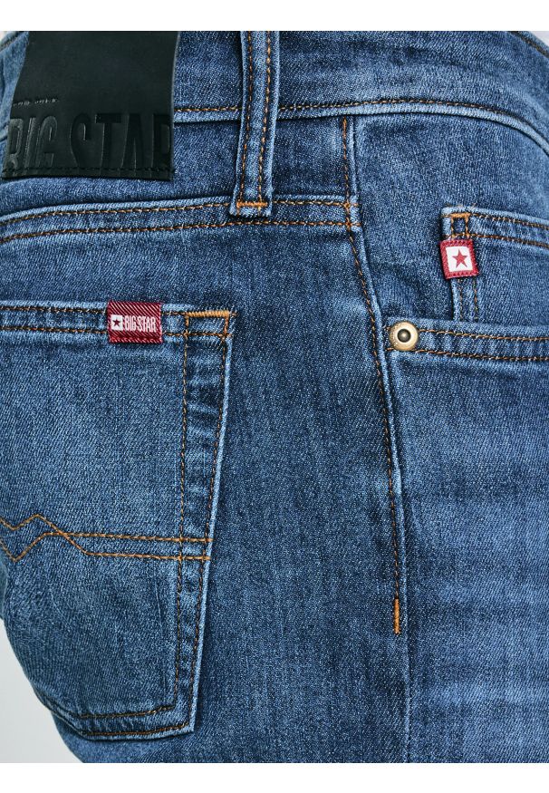 Big-Star - Jeansy męskie dopasowane granatowe Terry High Waist 552. Okazja: na co dzień. Stan: podwyższony. Kolor: niebieski. Styl: klasyczny, casual