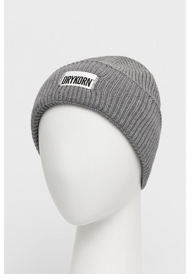 Drykorn - Czapka z domieszką wełny Loah. Kolor: szary. Materiał: wełna