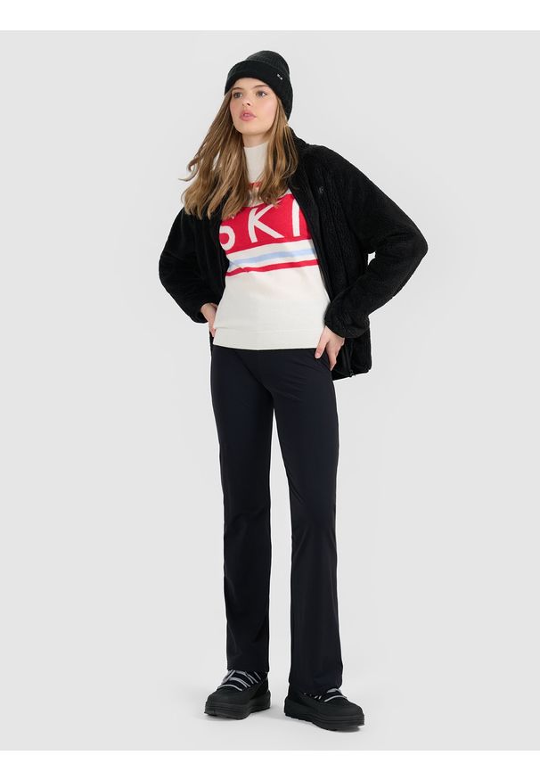 4f - 4F Legginsy z rozszerzanymi nogawkami damskie - czarne XL. Stan: podwyższony. Kolor: czarny. Styl: elegancki