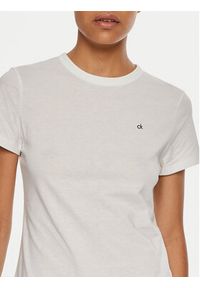 Calvin Klein T-Shirt Emb Graphic K20K208061 Biały Slim Fit. Kolor: biały. Materiał: bawełna