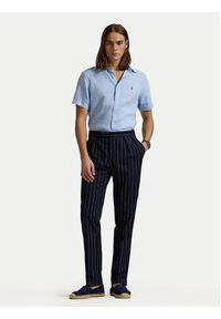 Polo Ralph Lauren Koszula 710968912005 Błękitny Custom Fit. Typ kołnierza: polo. Kolor: niebieski. Materiał: len #3