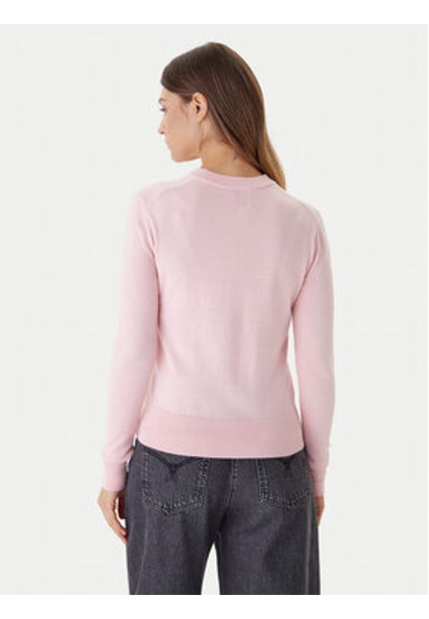 Calvin Klein Sweter LV044D370G Różowy Regular Fit. Kolor: różowy. Materiał: syntetyk
