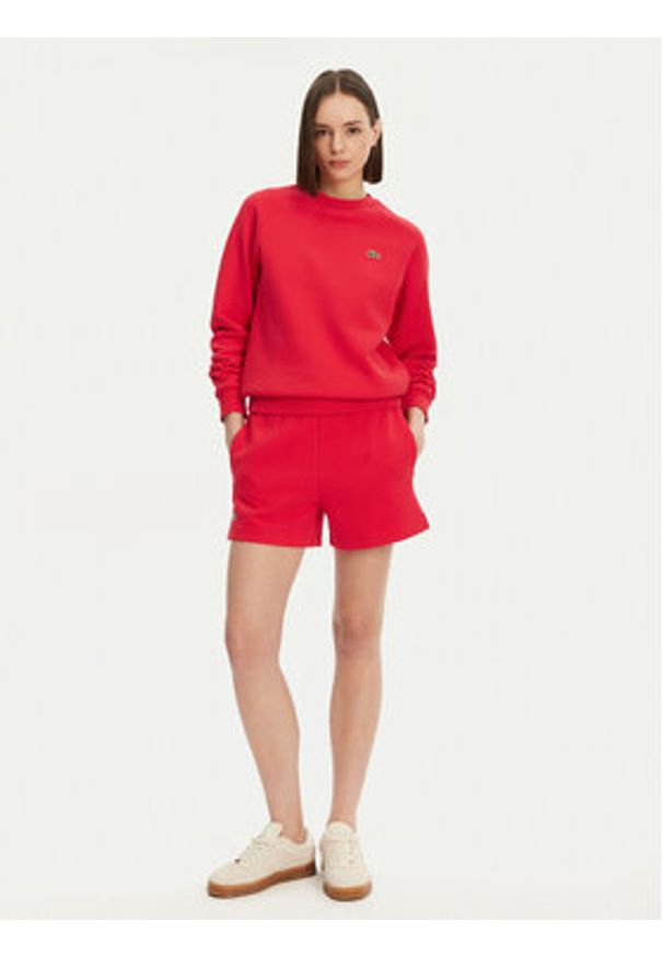 Lacoste Bluza SF8347 Czerwony Regular Fit. Kolor: czerwony. Materiał: bawełna, syntetyk