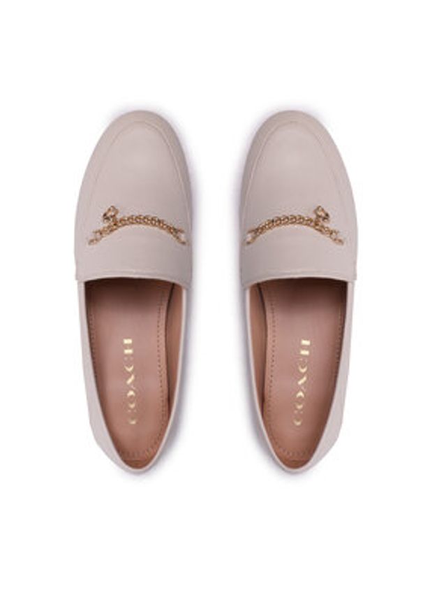 Coach Loafersy Hanna Loafer CB989 Beżowy. Kolor: beżowy. Materiał: skóra
