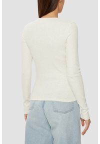 Tommy Jeans - TOMMY JEANS Beżowy damski longsleeve, Rozmiar S. Kolor: beżowy. Długość rękawa: długi rękaw #5