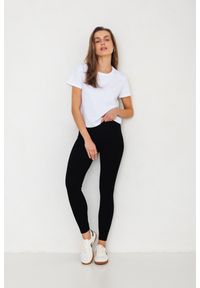 LEGINSY SUZANE CZARNE XS - Flawless. Okazja: do domu. Kolor: czarny. Materiał: dzianina, skóra, bawełna, prążkowany. Wzór: gładki, jednolity. Styl: sportowy. Sport: wspinaczka, joga i pilates