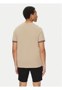 TOMMY HILFIGER - Tommy Hilfiger T-Shirt Global Stripe MW0MW38630 Beżowy Regular Fit. Kolor: beżowy. Materiał: bawełna #5