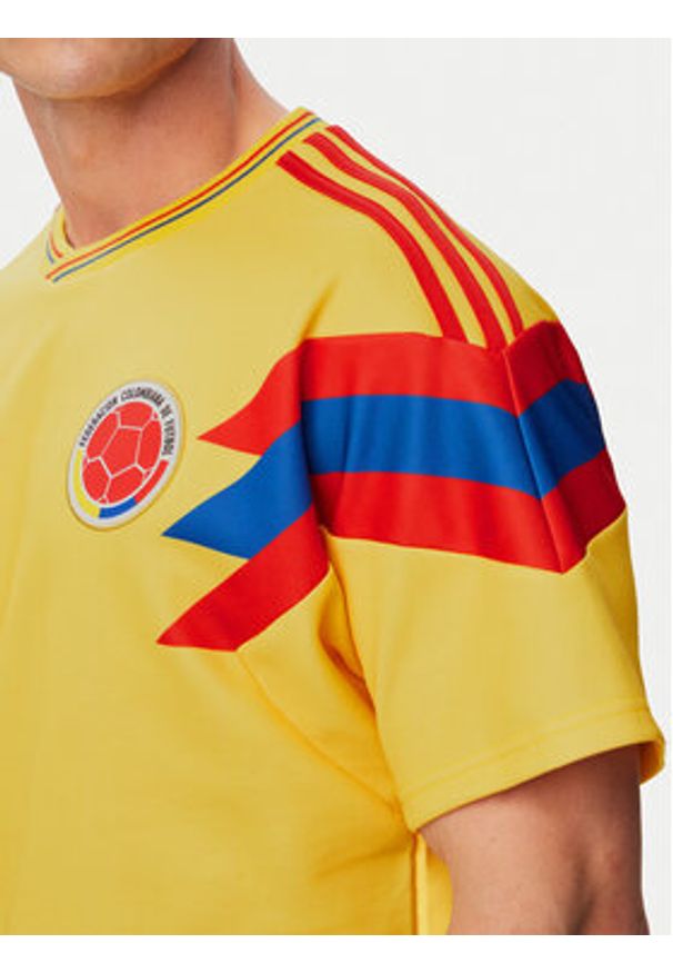 Adidas - adidas Koszulka techniczna Colombia Away Jersey 1990 JN3713 Żółty Regular Fit. Kolor: żółty. Materiał: bawełna