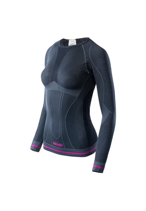 Koszulka termoaktywna Brugi 2RAP-NCP NERO GRIGIO FUXIA, damska, Rozmiar S/M. Materiał: dzianina, elastan, poliamid, materiał, skóra. Sezon: zima, jesień