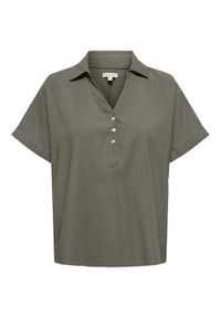 only - ONLY Polo Aris 15364279 Zielony Loose Fit. Typ kołnierza: polo. Kolor: zielony. Materiał: wiskoza #1