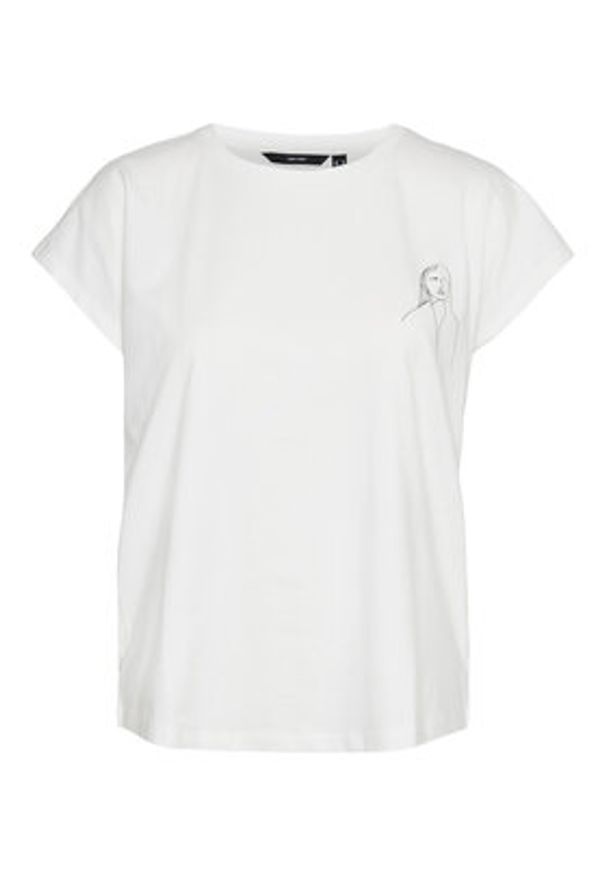 Vero Moda T-Shirt 10298088 Biały Box Fit. Kolor: biały. Materiał: bawełna