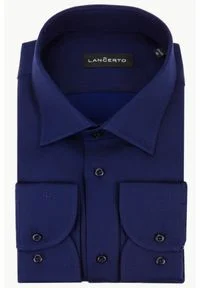 Lancerto - Koszula Granatowa Casablanca. Kolor: niebieski. Materiał: tkanina, bawełna. Wzór: haft #1