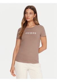 Guess T-Shirt O5RI01 KBBU1 Beżowy Regular Fit. Kolor: beżowy. Materiał: bawełna