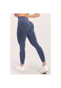 GYM GLAMOUR - Legginsy fitness damskie Gym Glamour seamless. Kolor: niebieski. Sport: fitness