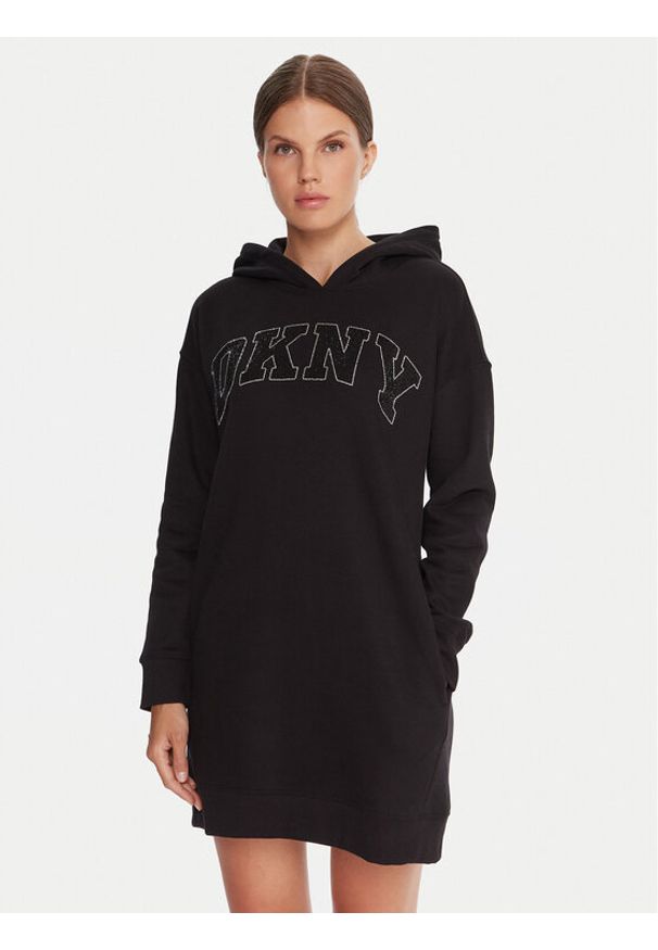 DKNY Sport Sukienka codzienna DP5D4917 Czarny Regular Fit. Okazja: na co dzień. Kolor: czarny. Materiał: bawełna. Typ sukienki: sportowe, proste. Styl: sportowy, casual