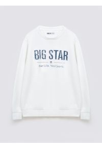 Big-Star - Bluza męska z logo BIG STAR biała Setor 100. Kolor: biały. Materiał: bawełna, jeans. Wzór: nadruk, ze splotem. Styl: klasyczny #5
