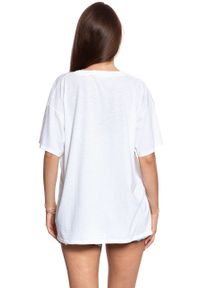 Wrangler - WRANGLER T SHIRT DAMSKI OVERSIZE TEE WHITE W7009EA12. Wzór: kolorowy, nadruk #9