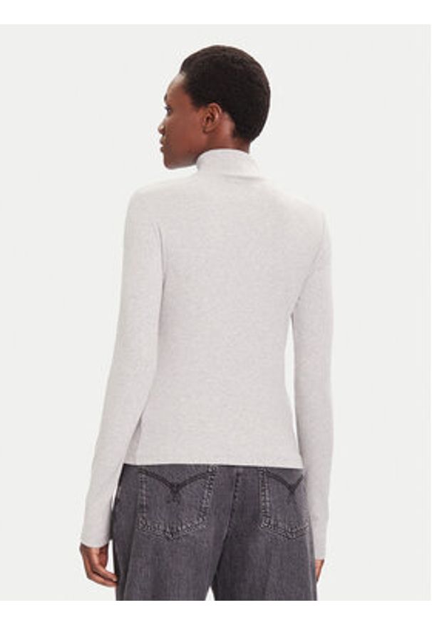 Calvin Klein Jeans Golf LV047D203G Szary Slim Fit. Typ kołnierza: golf. Kolor: szary. Materiał: bawełna