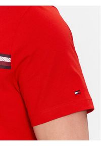 TOMMY HILFIGER - Tommy Hilfiger T-Shirt Monotype MW0MW33688 Czerwony Regular Fit. Kolor: czerwony. Materiał: bawełna #5