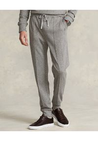 Ralph Lauren - RALPH LAUREN - Bawełniane szare spodnie Jogger. Kolor: szary. Materiał: bawełna. Wzór: haft, jodełka