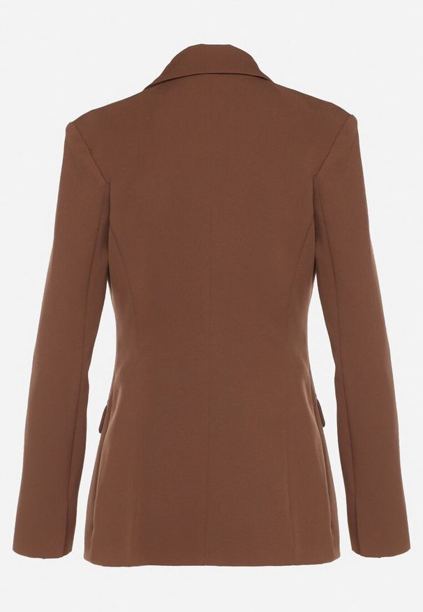 Born2be - Brązowa Taliowana Marynarka VICES z Usztywnionymi Ramionami Aravita. Okazja: na co dzień. Kolor: brązowy. Styl: klasyczny, casual, elegancki