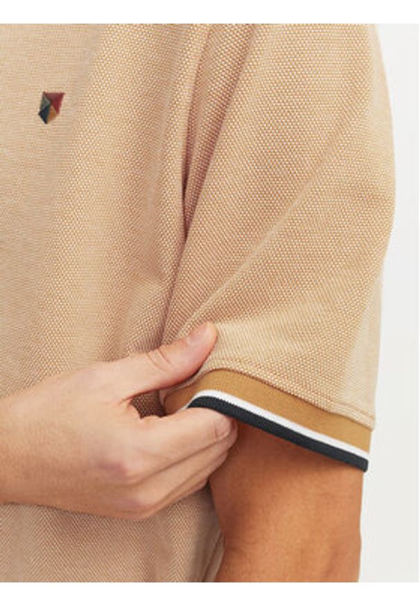Jack & Jones - Jack&Jones Polo Bluwin 12169064 Pomarańczowy Regular Fit. Typ kołnierza: polo. Kolor: pomarańczowy. Materiał: bawełna, syntetyk
