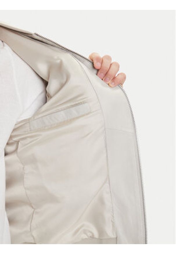 BOSS Kurtka skórzana Johice 50543505 Beżowy Regular Fit. Kolor: beżowy. Materiał: skóra