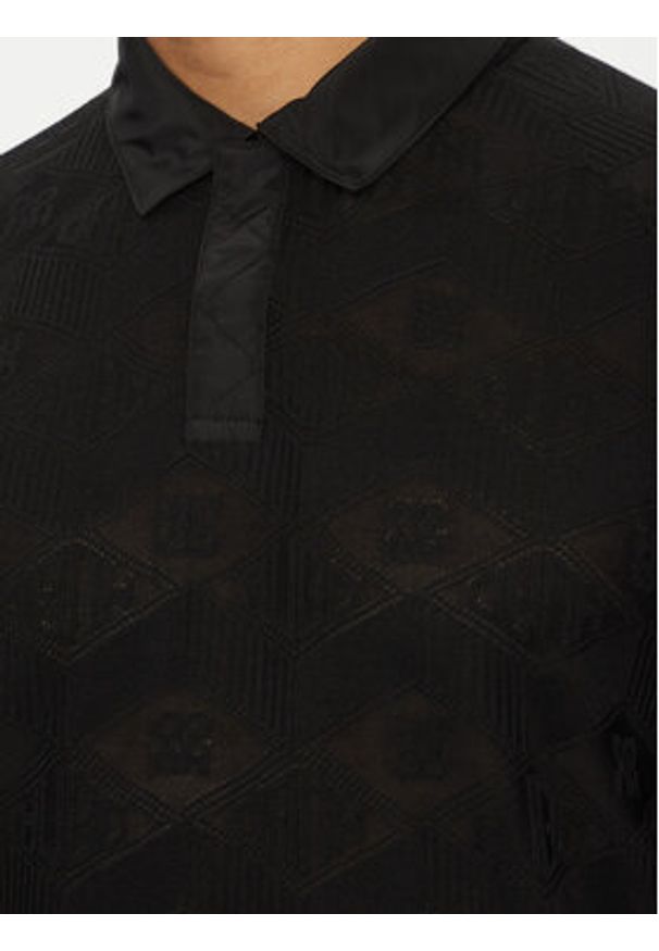 Hugo - HUGO Polo Dompoli 50535150 Czarny Relaxed Fit. Typ kołnierza: polo. Kolor: czarny. Materiał: wiskoza
