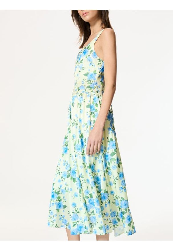 Reserved - Sukienka w kwiaty - wielobarwny. Materiał: wiskoza, tkanina. Wzór: kwiaty