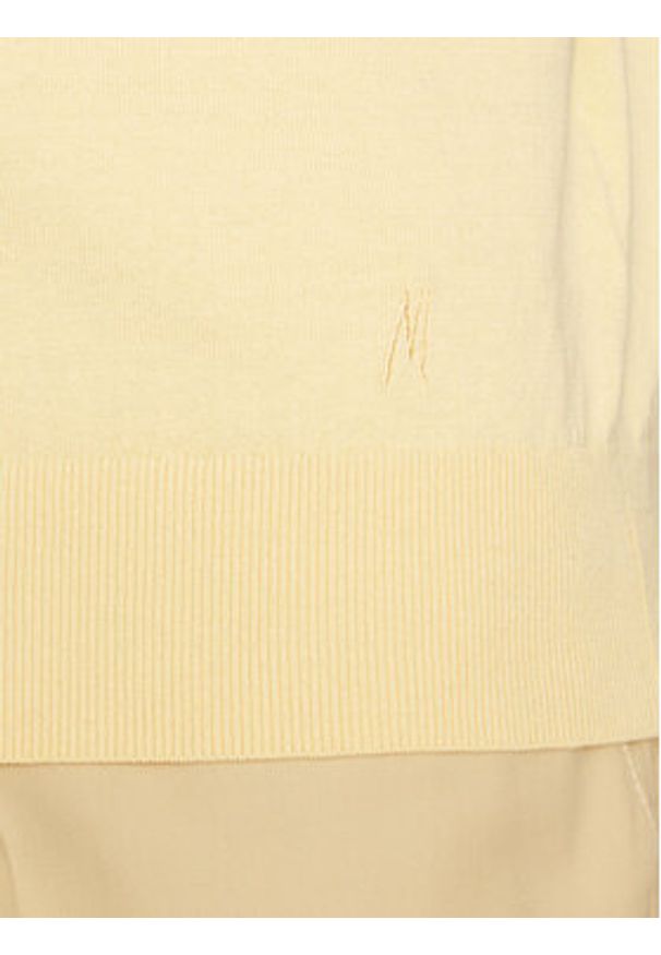 Marciano Guess Sweter 5GHR04 5861Z Żółty Regular Fit. Kolor: żółty. Materiał: jedwab, bawełna