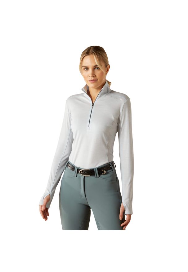 Damska koszulka do jazdy konnej Ariat Cheviot. Kolor: niebieski. Długość rękawa: długi rękaw