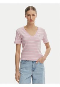 TOMMY HILFIGER - Tommy Hilfiger T-Shirt New Cody WW0WW40584 Różowy Slim Fit. Kolor: różowy. Materiał: bawełna #1