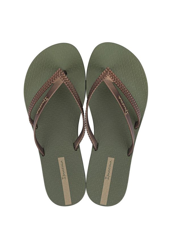 Japonki damskie Ipanema Bossa. Okazja: na plażę. Kolor: zielony. Styl: sportowy