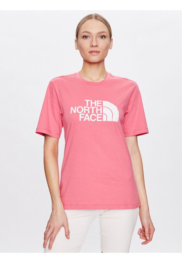 The North Face T-Shirt Easy NF0A4M5P Różowy Relaxed Fit. Kolor: różowy. Materiał: bawełna