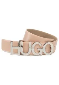 Hugo - Pasek Damski HUGO - Zula Belt 4 Cm 50391327 273. Kolor: beżowy. Materiał: skóra #2