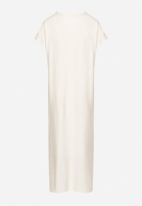 Born2be - Biało-Czarna Wiskozowa Sukienka Pudełkowa z Ornamentnym Wzorem Melosea. Okazja: na co dzień. Kolor: biały. Materiał: wiskoza. Styl: casual, elegancki