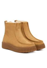 Clarks Botki Torhill Cozy 26182911 Brązowy. Kolor: brązowy. Materiał: zamsz, skóra #5